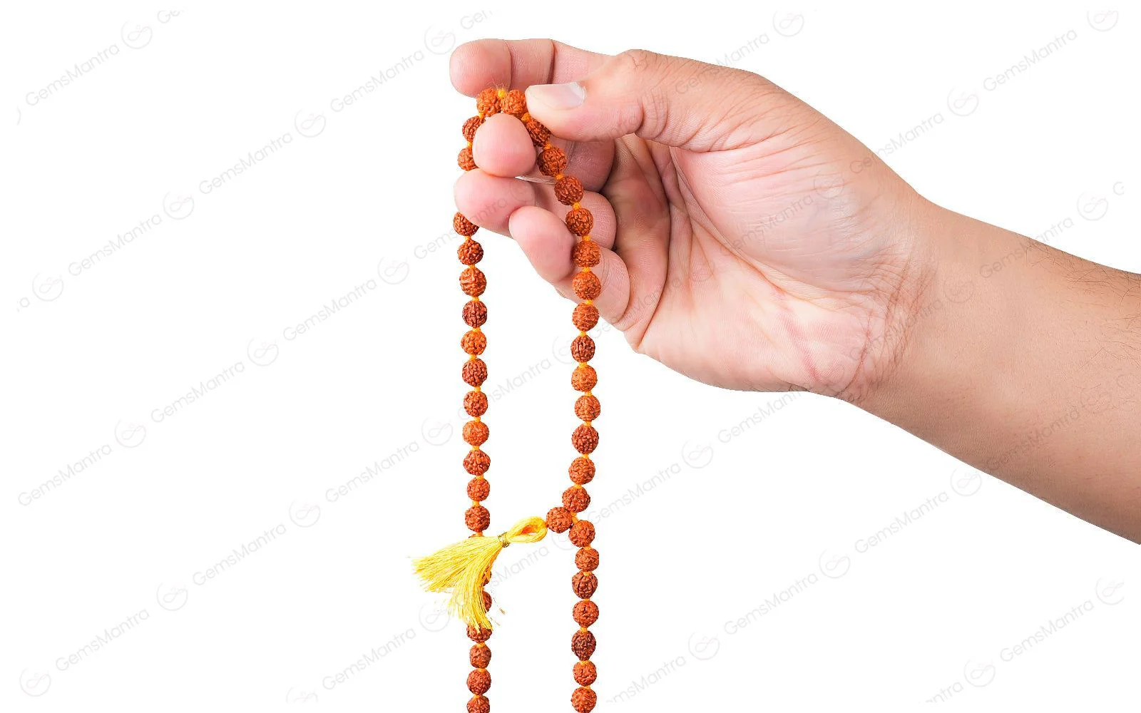 5 Mukhi Rudraksha Mala – 108+1 Beads, for Japa - Image 3