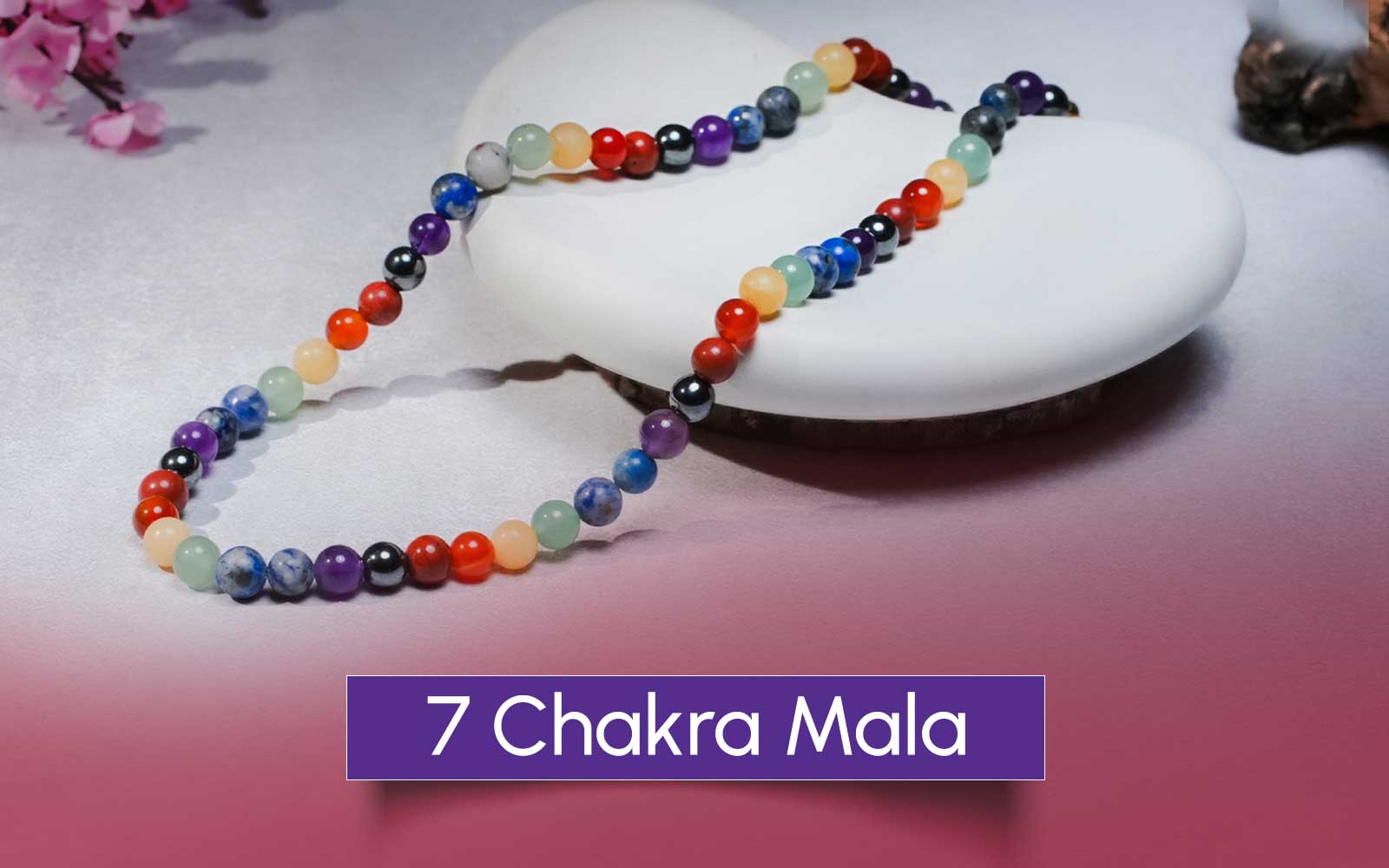 7 Chakra Mala – Natural Crystal Beads for Balance