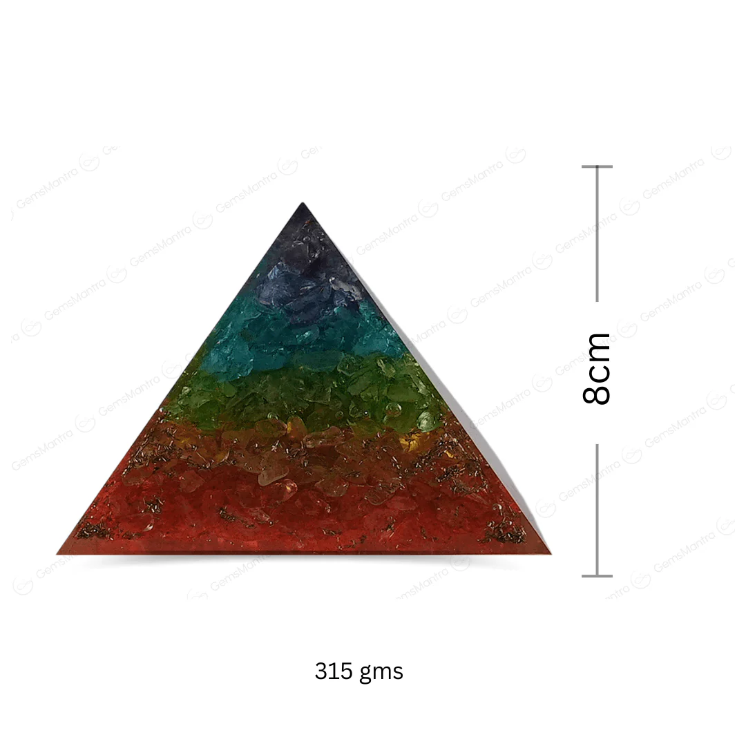 7 Chakra Orgonite Pyramid – for Positive Energy - Image 3