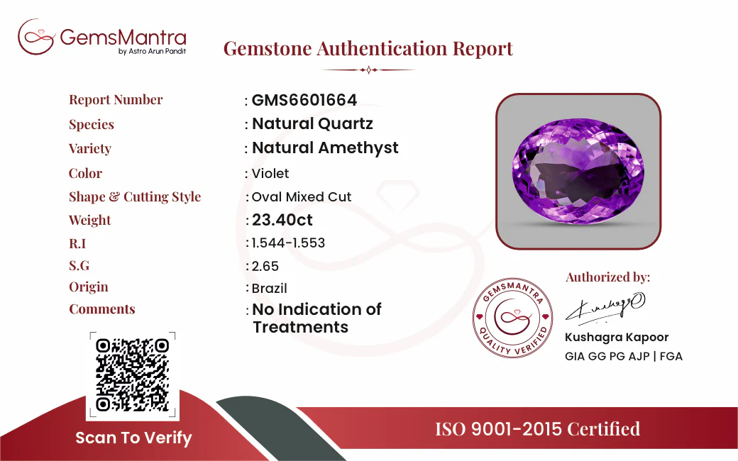 Amethyst (Jamunia) – 23.4 Carat / 25.7 Ratti [GM09554] - Image 3