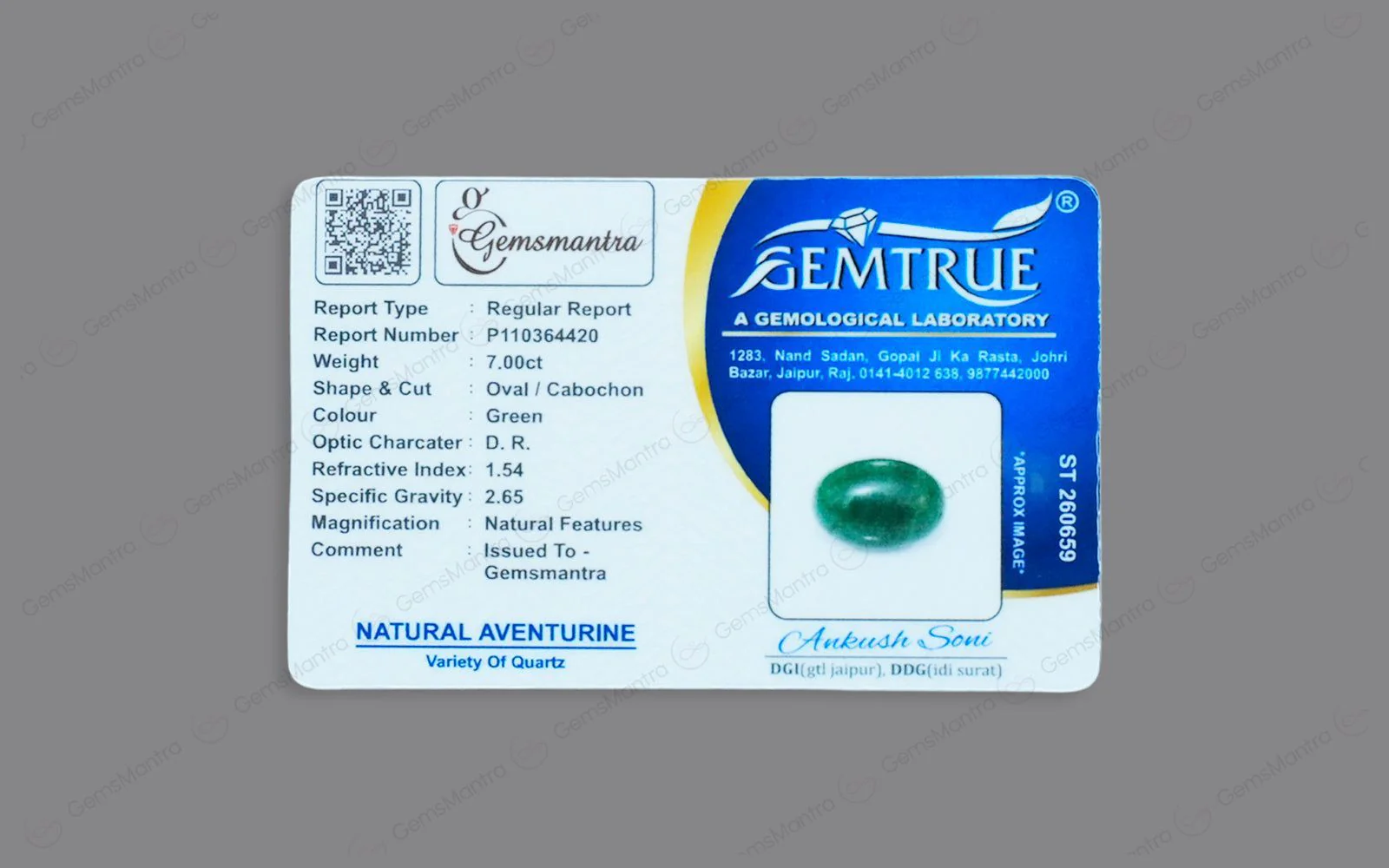 Green Aventurine – 7 Carat / 7.7 Ratti [GM00157] - Image 4