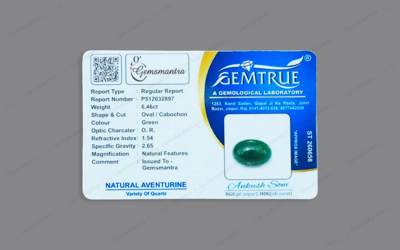 Green Aventurine – 6.46 Carat / 7.1 Ratti [GM00158] - Image 4