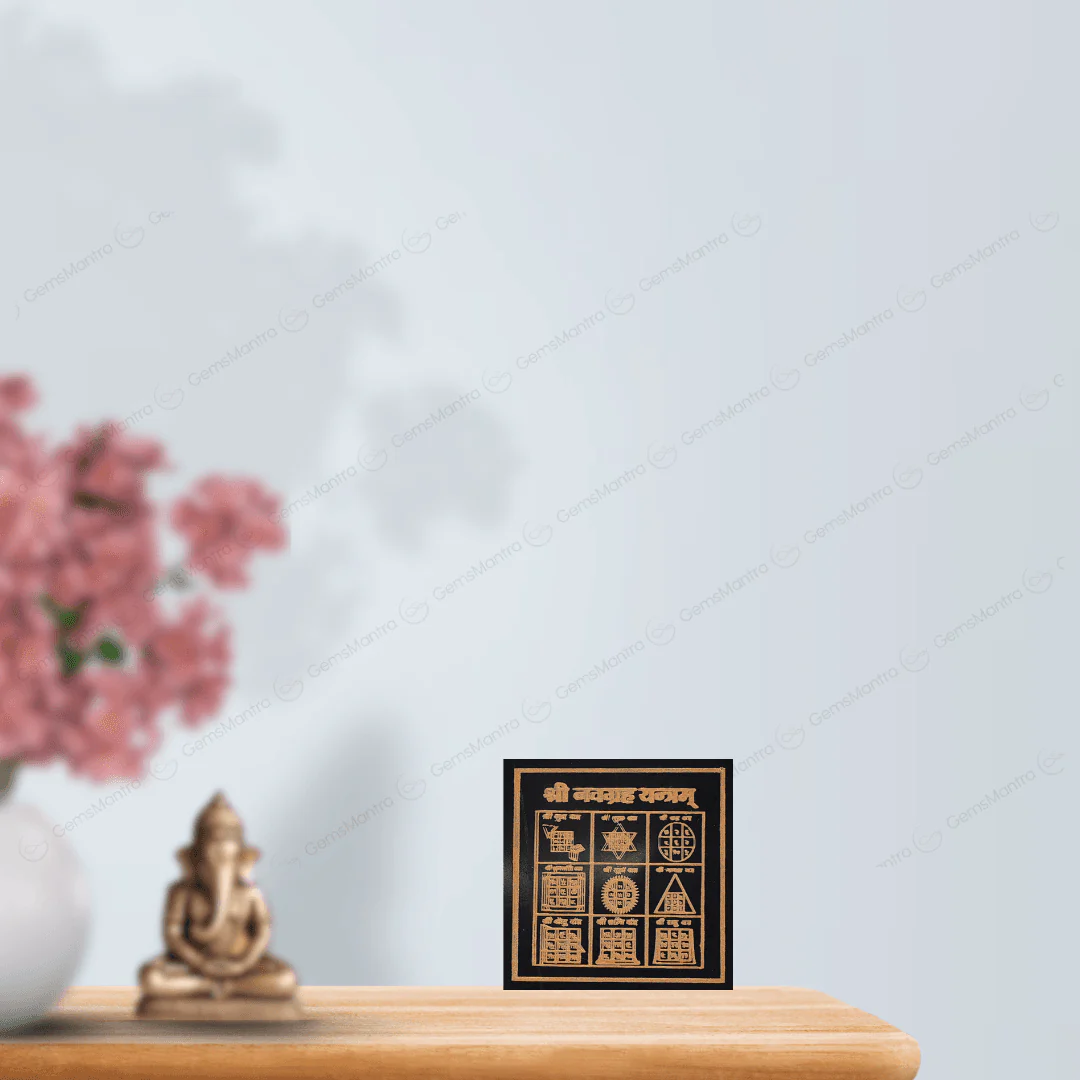 Navgrah Yantra – Black Agate Plate, for Puja - Image 2