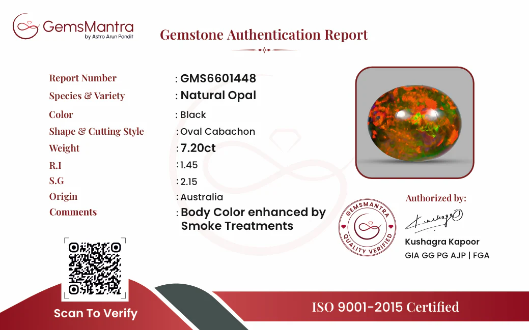 Black Opal – 7.2 Carat / 7.9 Ratti [GM09485] - Image 3