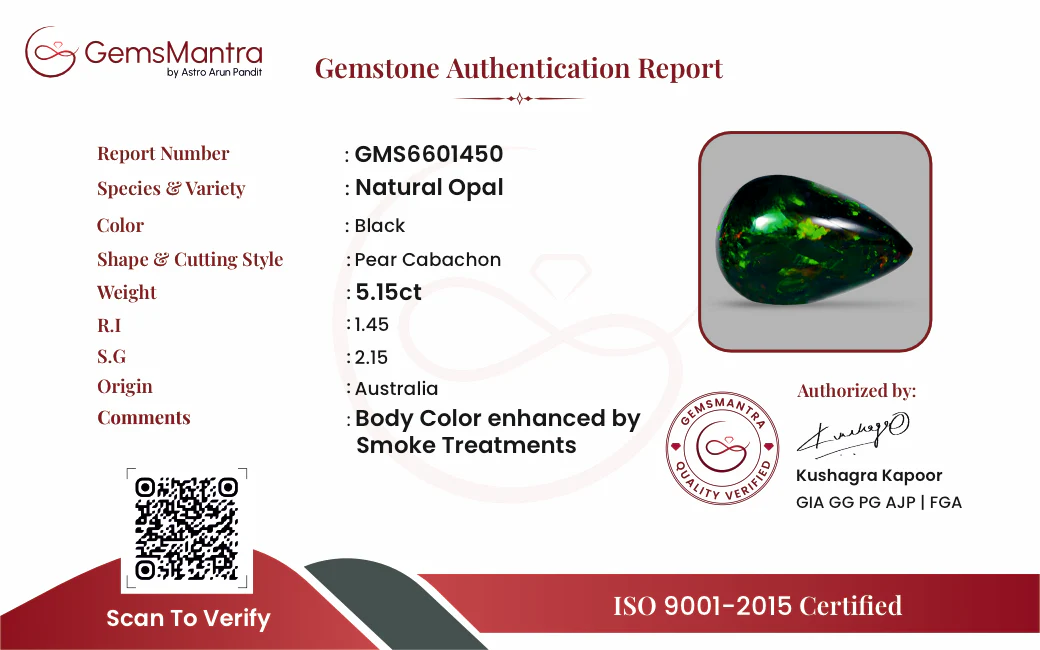 Black Opal (Treated) – 5.15 Carat / 5.7 Ratti [GM09487] - Image 3