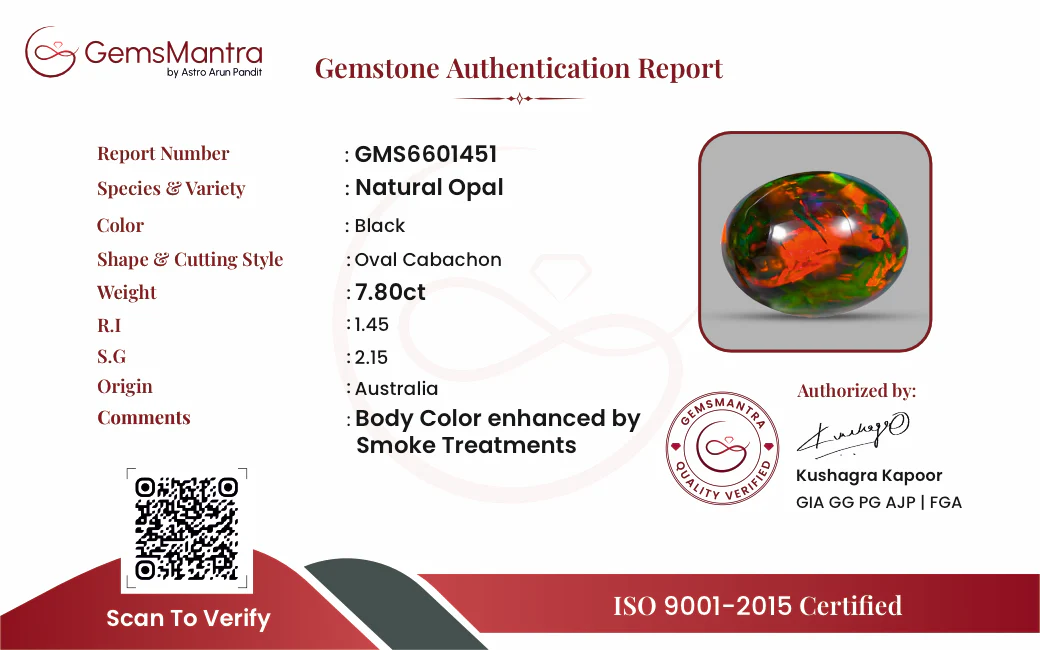 Black Opal (Treated) – 7.8 Carat / 8.6 Ratti [GM09488] - Image 3