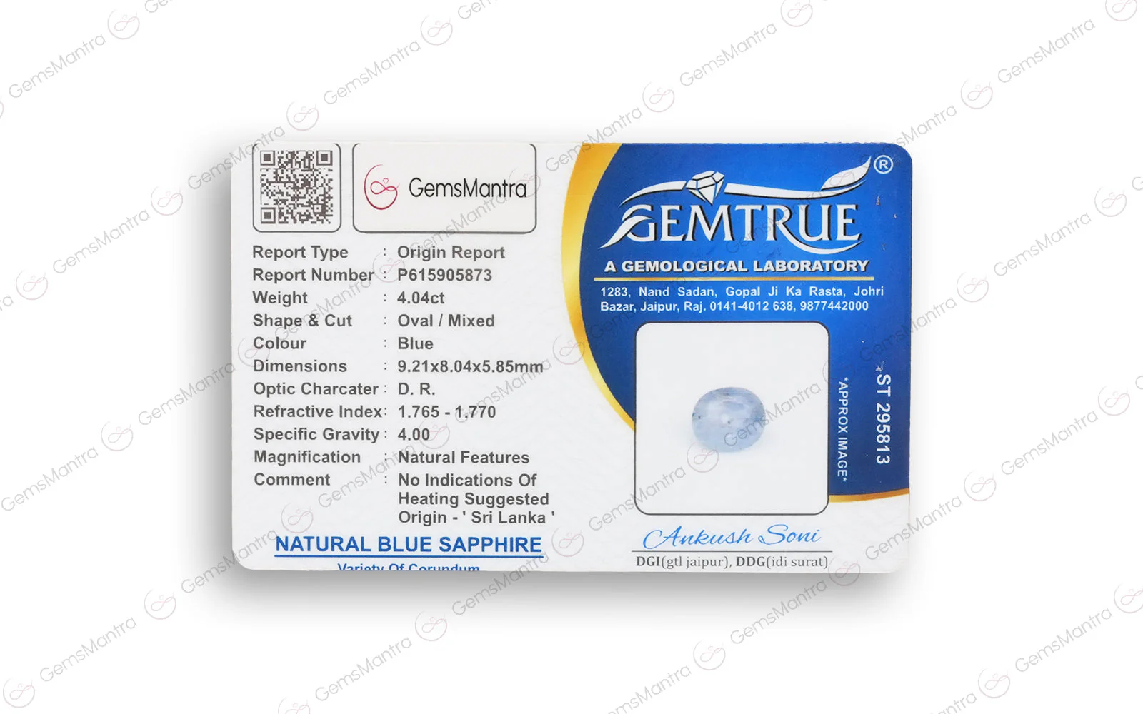 Blue Sapphire (Neelam) – 4.04 Carat / 4.4 Ratti [GM02665] - Image 4