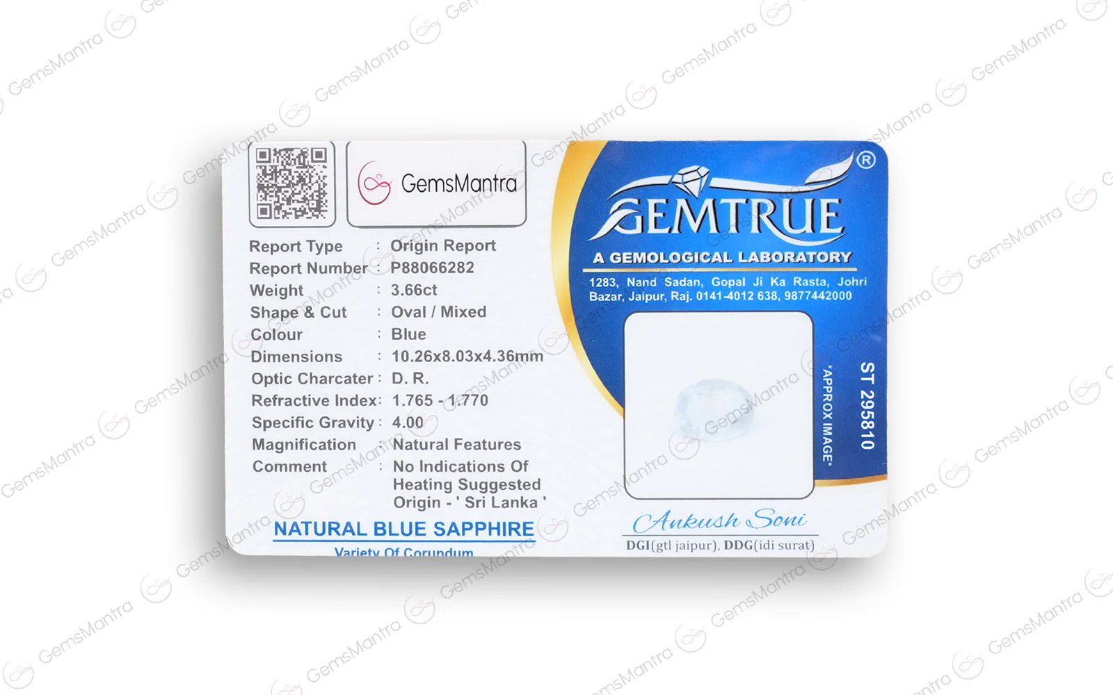 Blue Sapphire (Neelam) – 3.66 Carat / 4 Ratti [GM02697] - Image 4