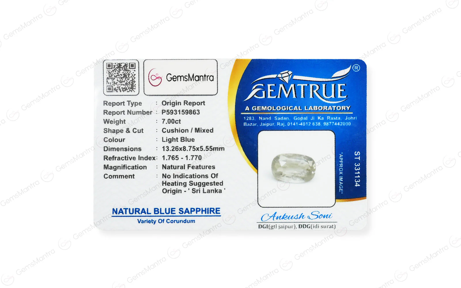 Blue Sapphire (Neelam) – 7 Carat / 7.7 Ratti [GM08017] - Image 4