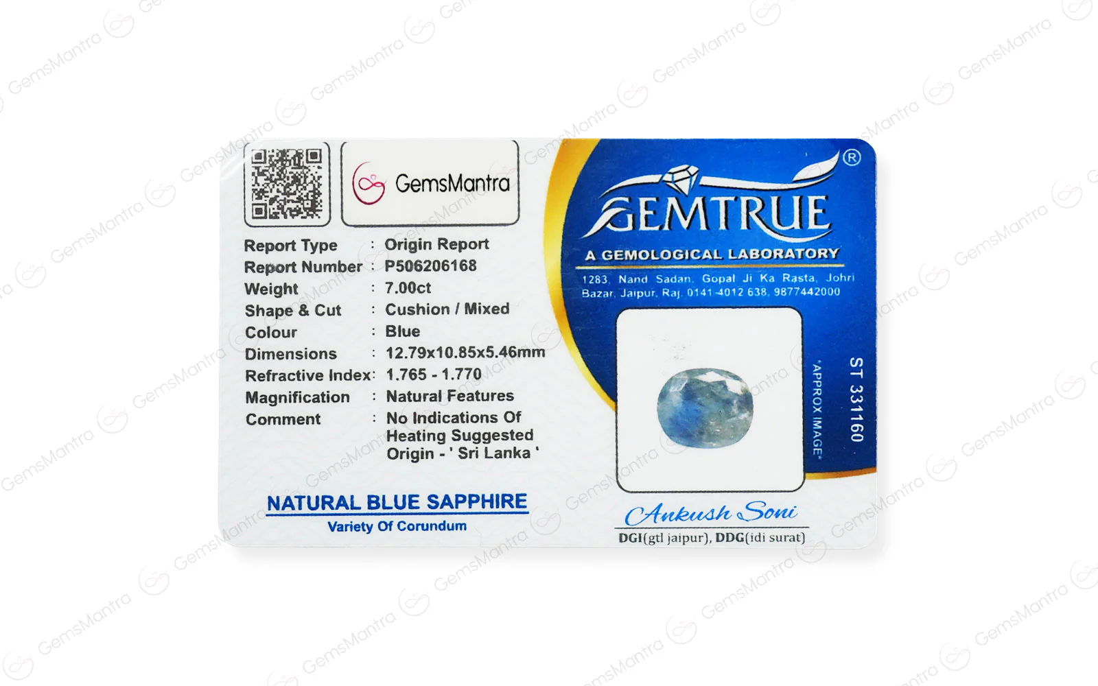 Blue Sapphire (Neelam) – 7 Carat / 7.7 Ratti [GM08036] - Image 4