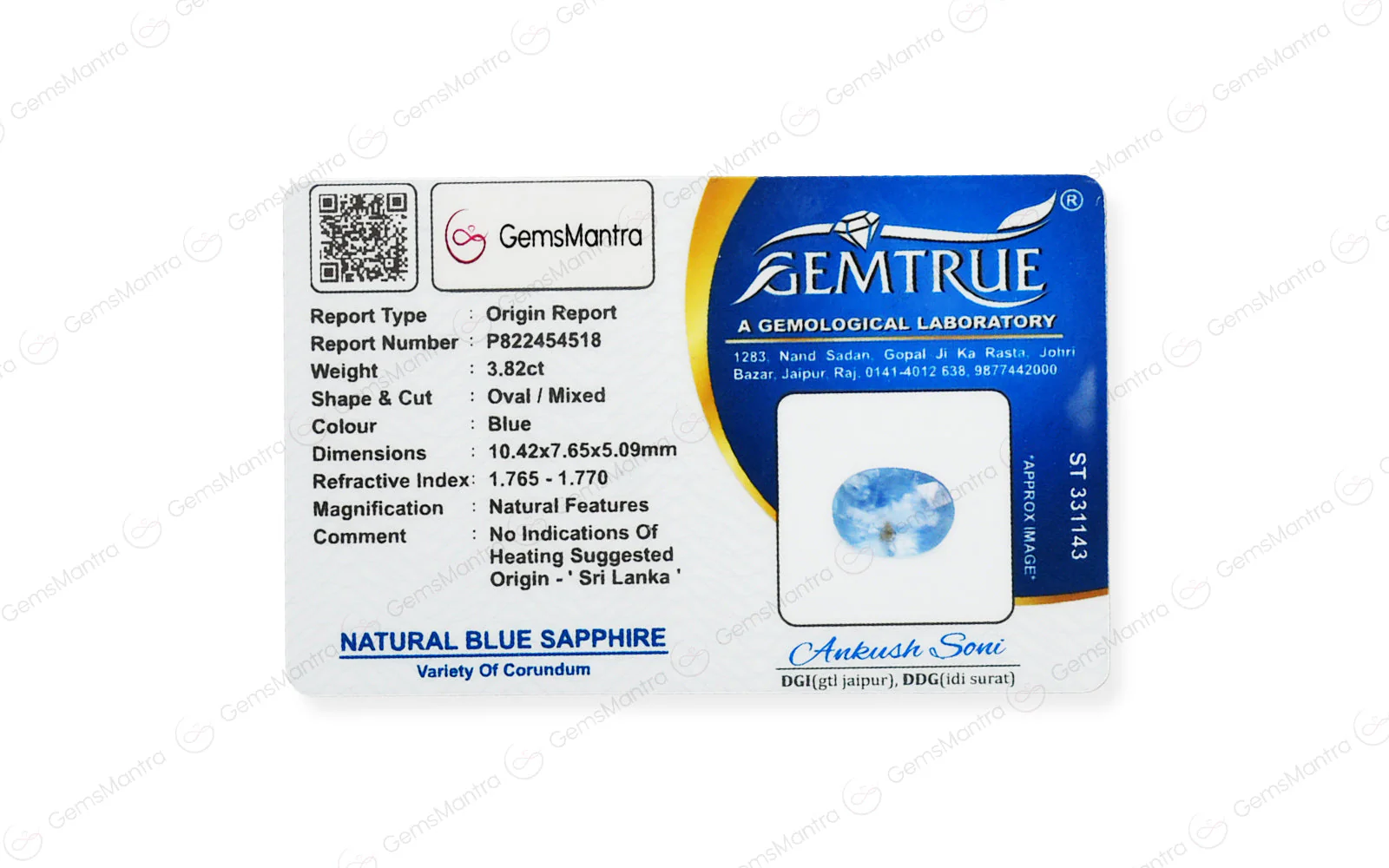 Blue Sapphire (Neelam) – 3.82 Carat / 4.2 Ratti [GM08038] - Image 4