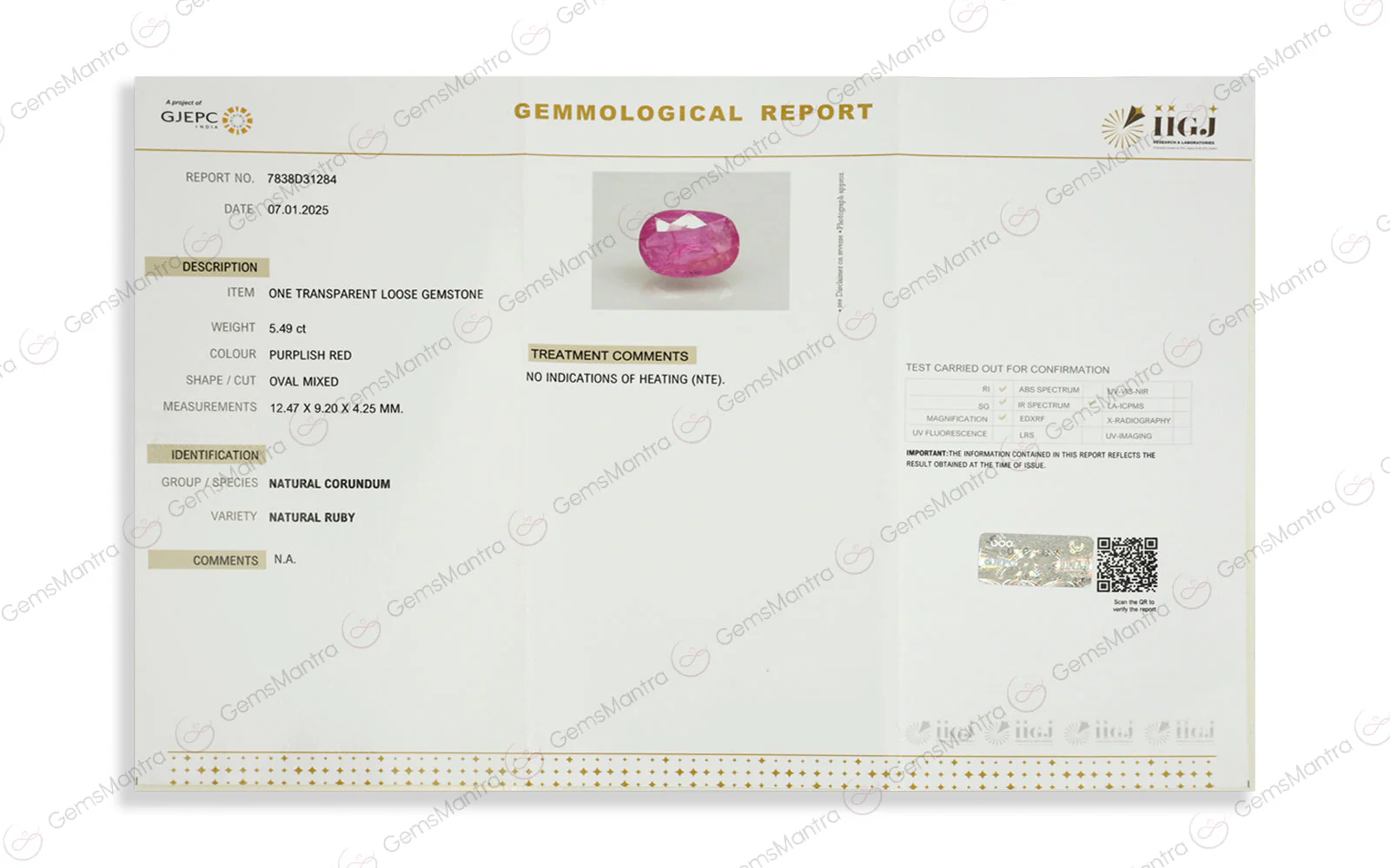 Burmese Ruby (Manik) – 5.49 Carat / 6 Ratti [GM11760] - Image 4