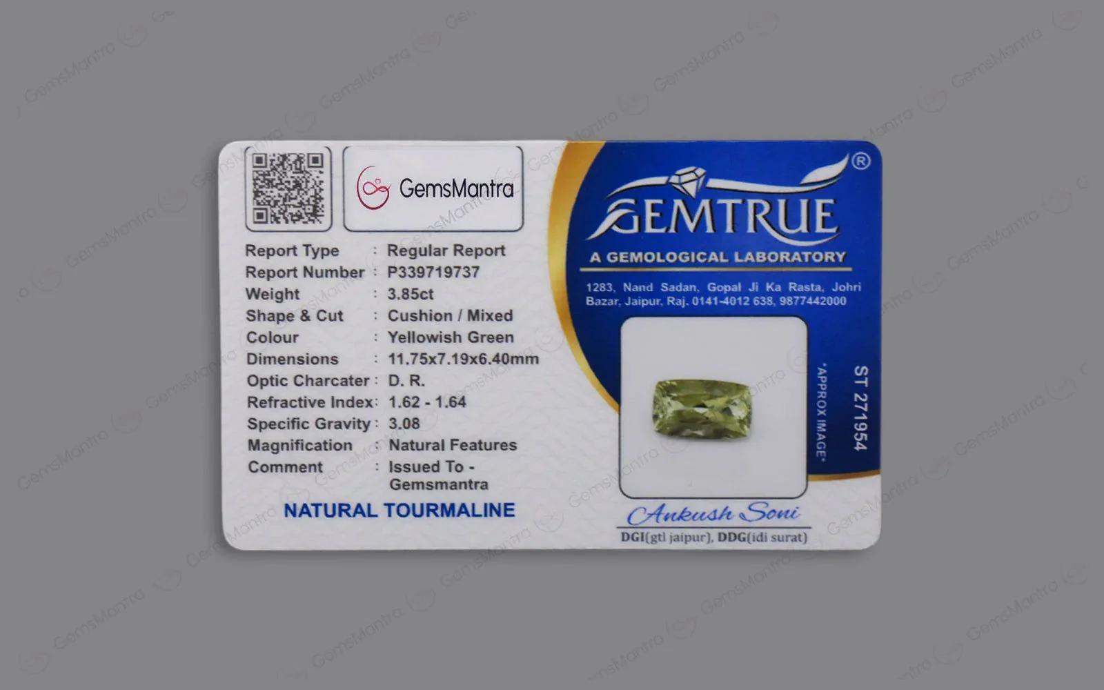 Chrome Tourmaline – 3.85 Carat / 4.2 Ratti [GM01138] - Image 4