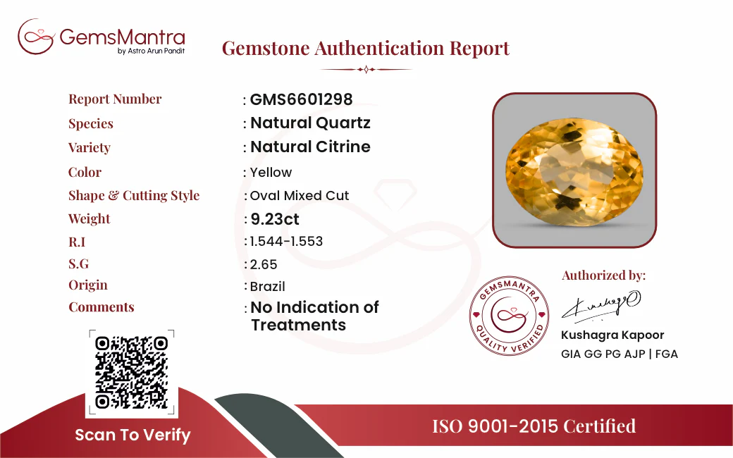 Citrine (Sunela) – 9.23 Carat / 10.2 Ratti [GM10032] - Image 3