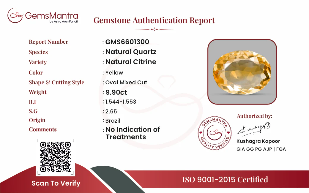 Citrine (Sunela) – 9.9 Carat / 10.9 Ratti [GM10034] - Image 3