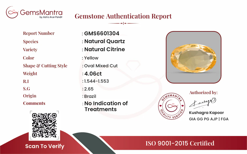 Citrine (Sunela) – 4.06 Carat / 4.5 Ratti [GM10038] - Image 3