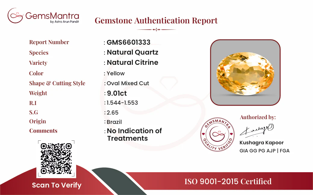 Citrine (Sunela) – 9.01 Carat / 9.9 Ratti [GM10067] - Image 3