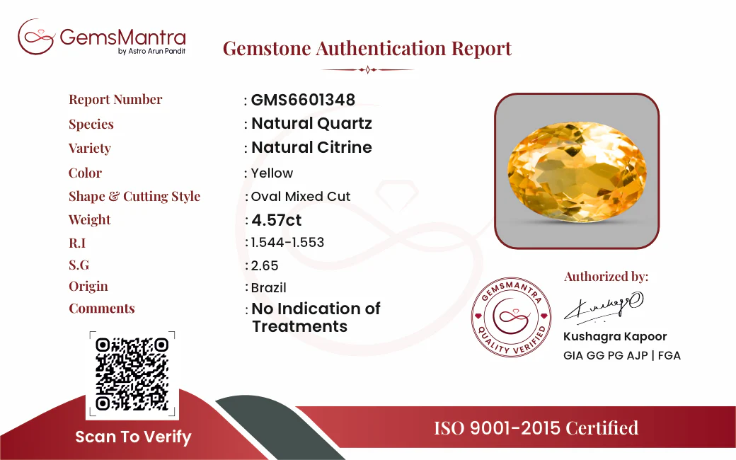 Citrine (Sunela) – 4.57 Carat / 5 Ratti [GM10082] - Image 3