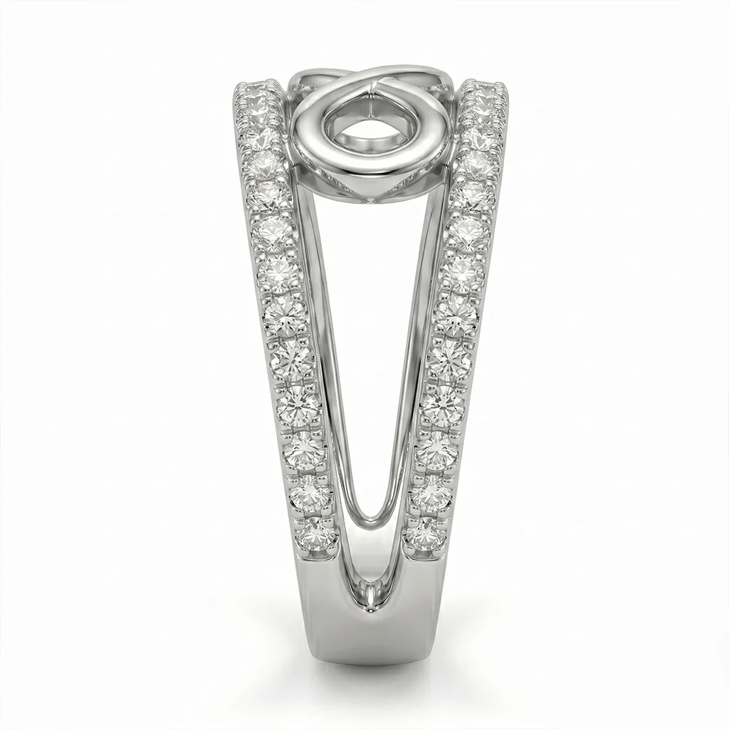 Infinity Motif Moissanite Split Shank Ring – 925 Silver - Image 4