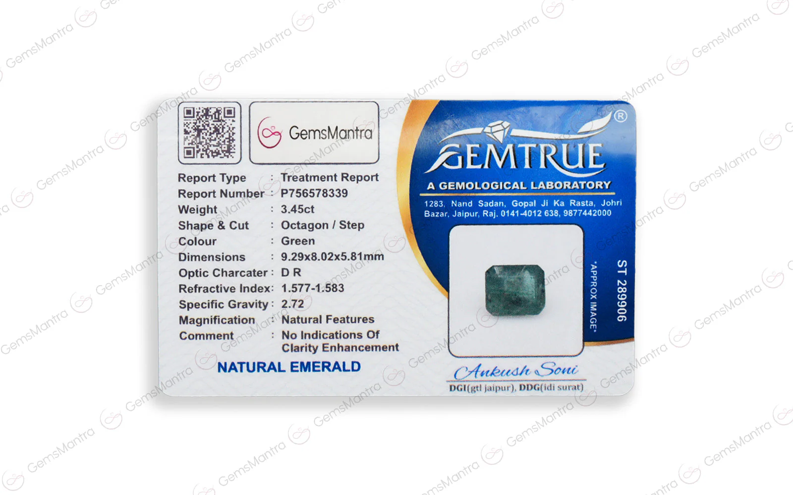Emerald (Panna) – 3.45 Carat / 3.8 Ratti – Zambia [GM02245] - Image 4