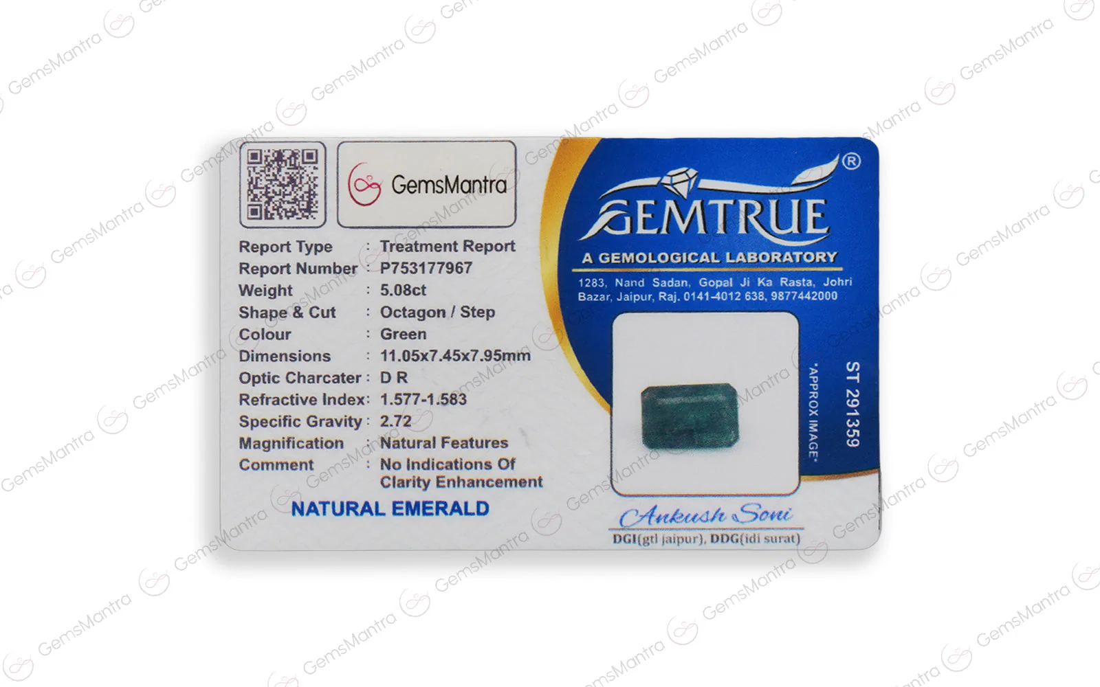Emerald (Panna) – 5.08 Carat / 5.6 Ratti [GM02323] - Image 4