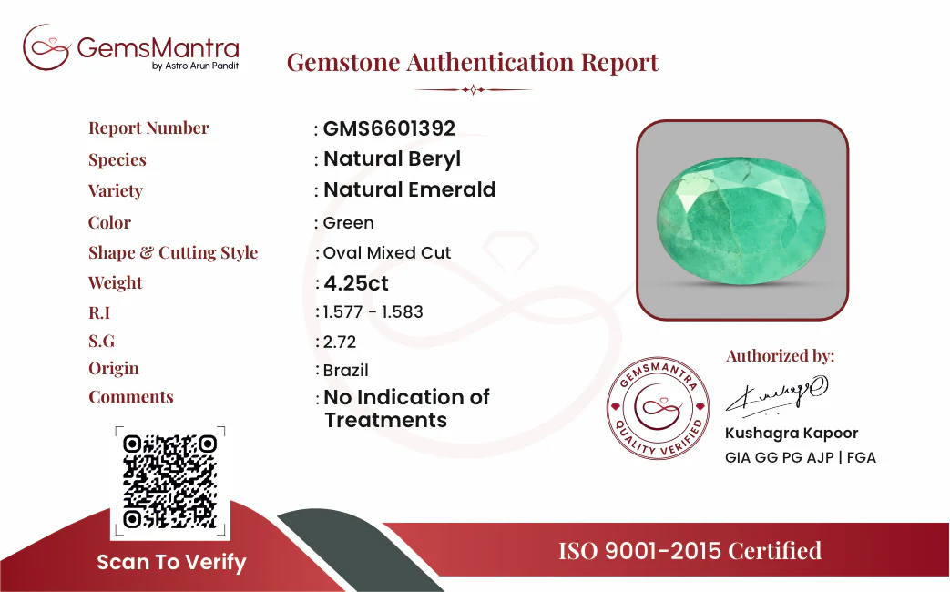 Emerald (Panna) – 4.25 Carat / 4.7 Ratti [GM09428] - Image 3