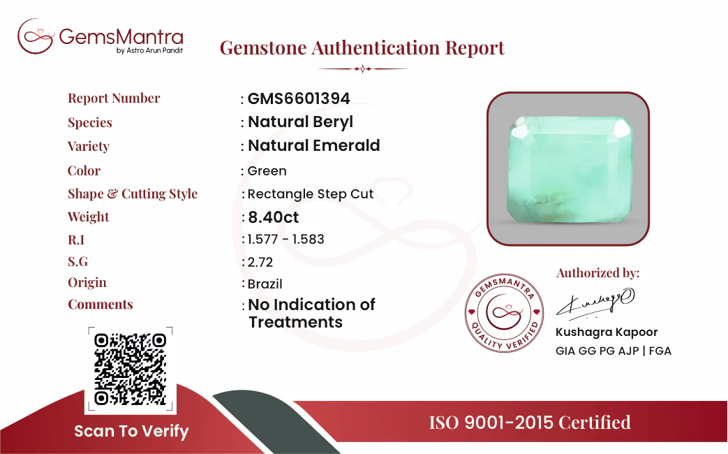 Emerald (Panna) – 8.4 Carat / 9.2 Ratti [GM09560] - Image 3