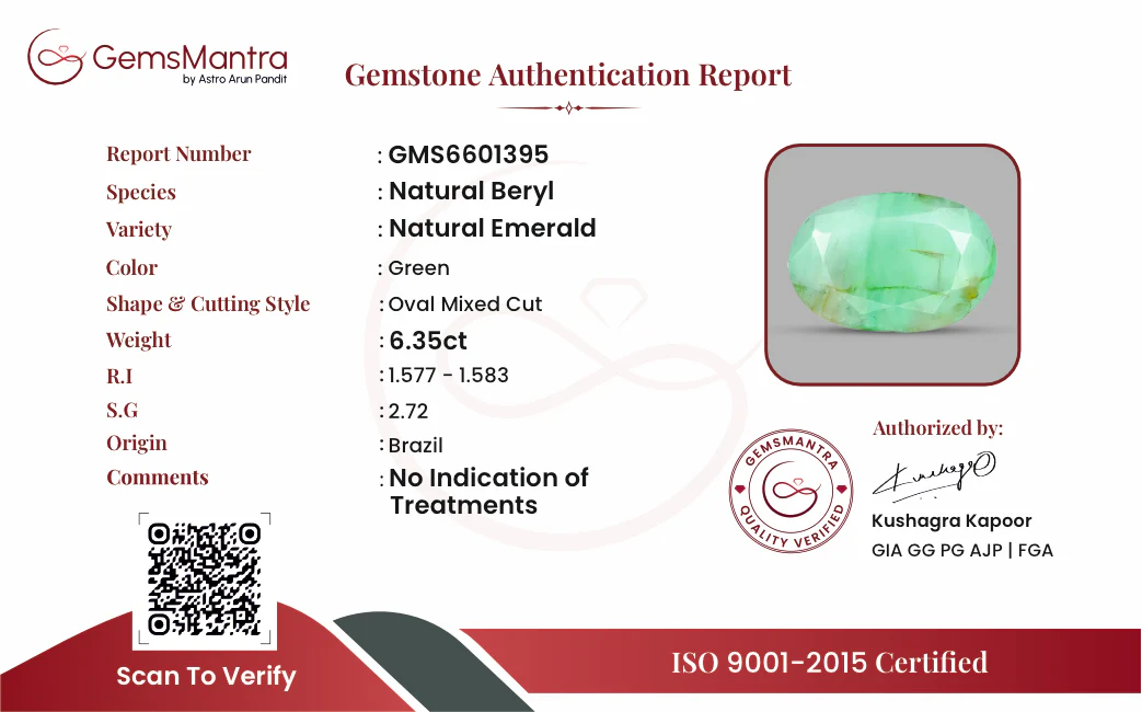 Emerald (Panna) – 6.35 Carat / 7 Ratti [GM09561] - Image 3