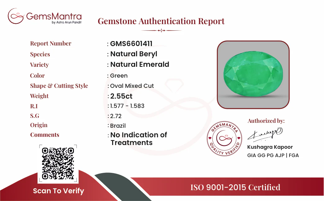 Emerald (Panna) – 2.55 Carat / 2.8 Ratti [GM09593] - Image 3