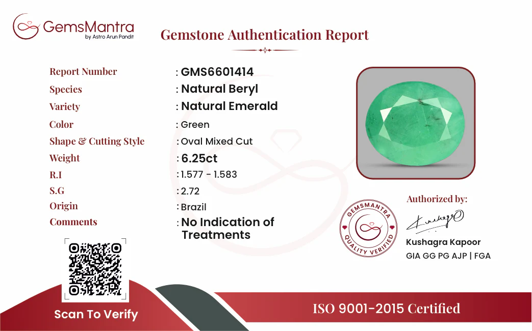 Emerald (Panna) – 6.25 Carat / 6.9 Ratti [GM09596] - Image 3