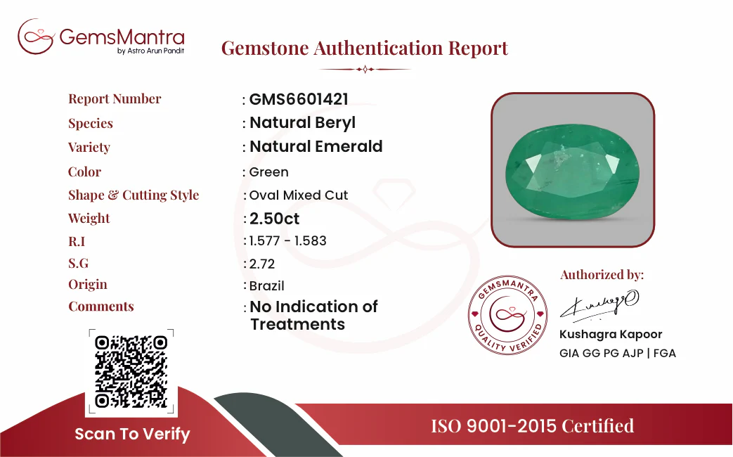 Emerald (Panna) – 2.5 Carat / 2.8 Ratti [GM09603] - Image 3