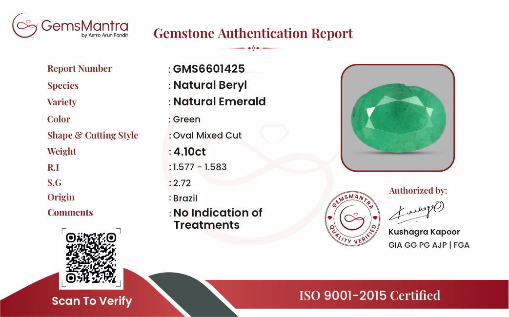 Emerald (Panna) – 4.1 Carat / 4.5 Ratti [GM09608] - Image 3