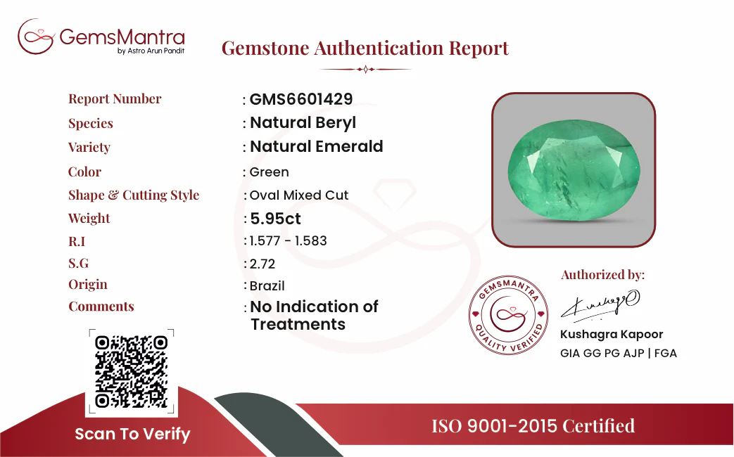Emerald (Panna) – 5.95 Carat / 6.5 Ratti [GM09612] - Image 3