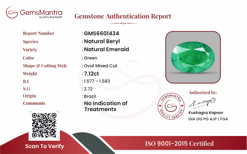 Emerald (Panna) – 7.12 Carat / 7.8 Ratti [GM09713] - Image 3