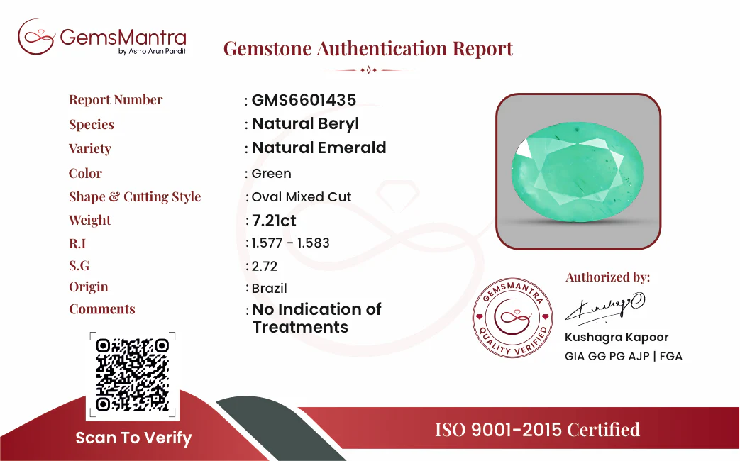 Emerald (Panna) – 7.21 Carat / 7.9 Ratti [GM09714] - Image 3
