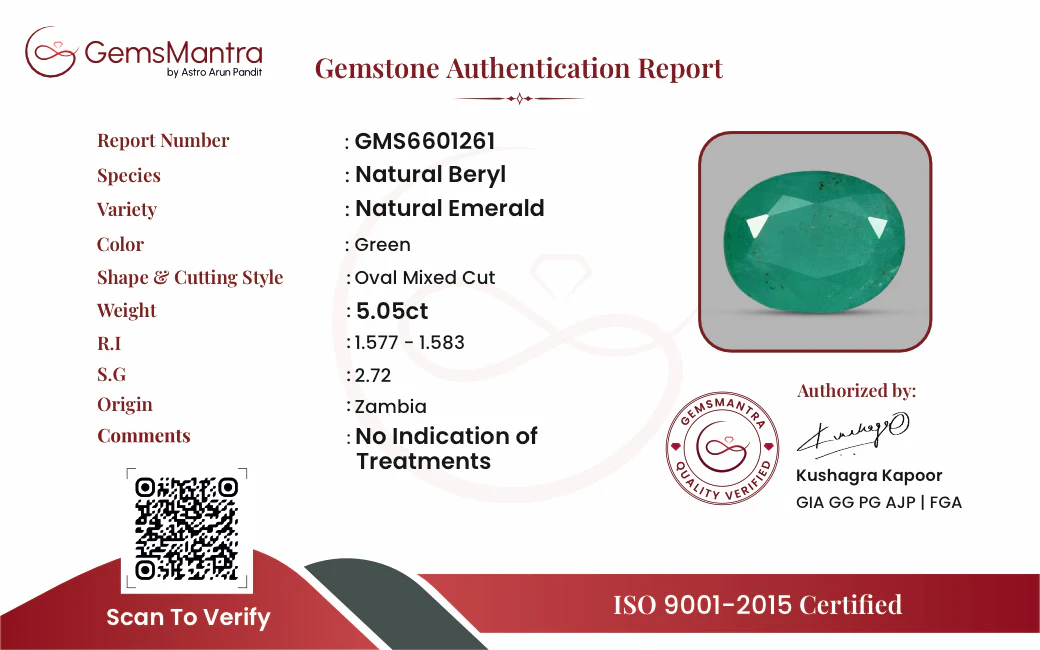 Emerald (Panna) – 5.05 Carat / 5.6 Ratti [GM09851] - Image 3