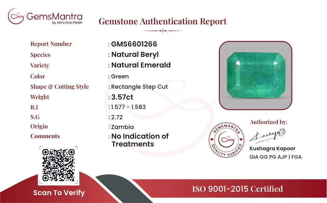 Emerald (Panna) – 3.57 Carat / 3.9 Ratti [GM09856] - Image 3