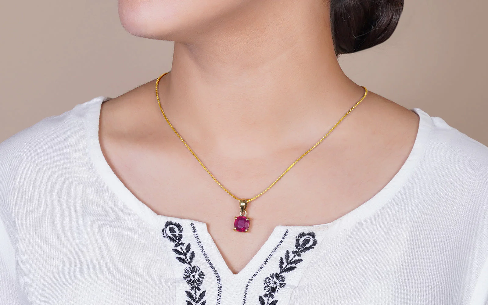 Glass Filled Ruby Pendant – 6.29 Carat / 6.9 Ratti [GM02704] - Image 3