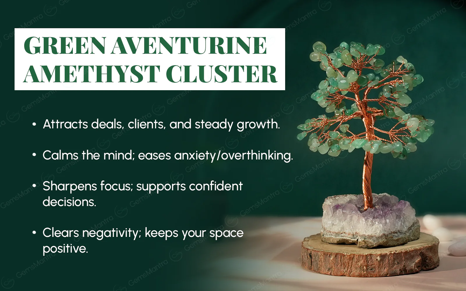 Green Aventurine & Amethyst Cluster – for Vastu - Image 3