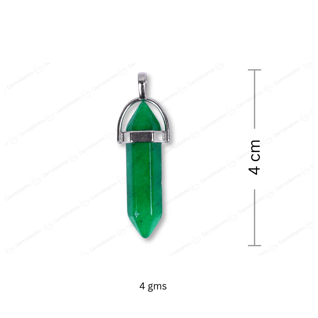Green Onyx Double Terminated Pencil Pendant - Image 4