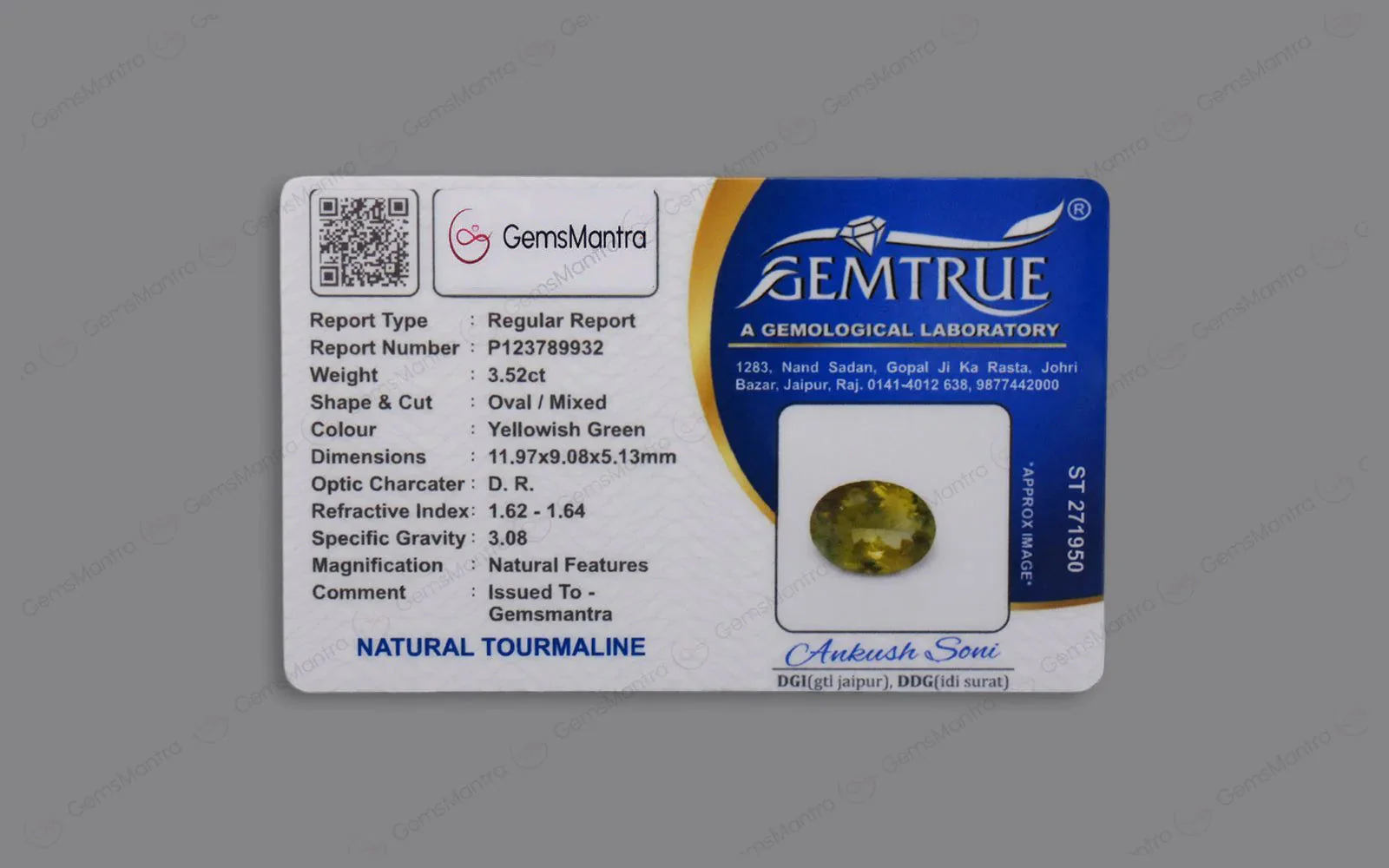 Green Tourmaline – 3.52 Carat / 3.9 Ratti [GM01147] - Image 4