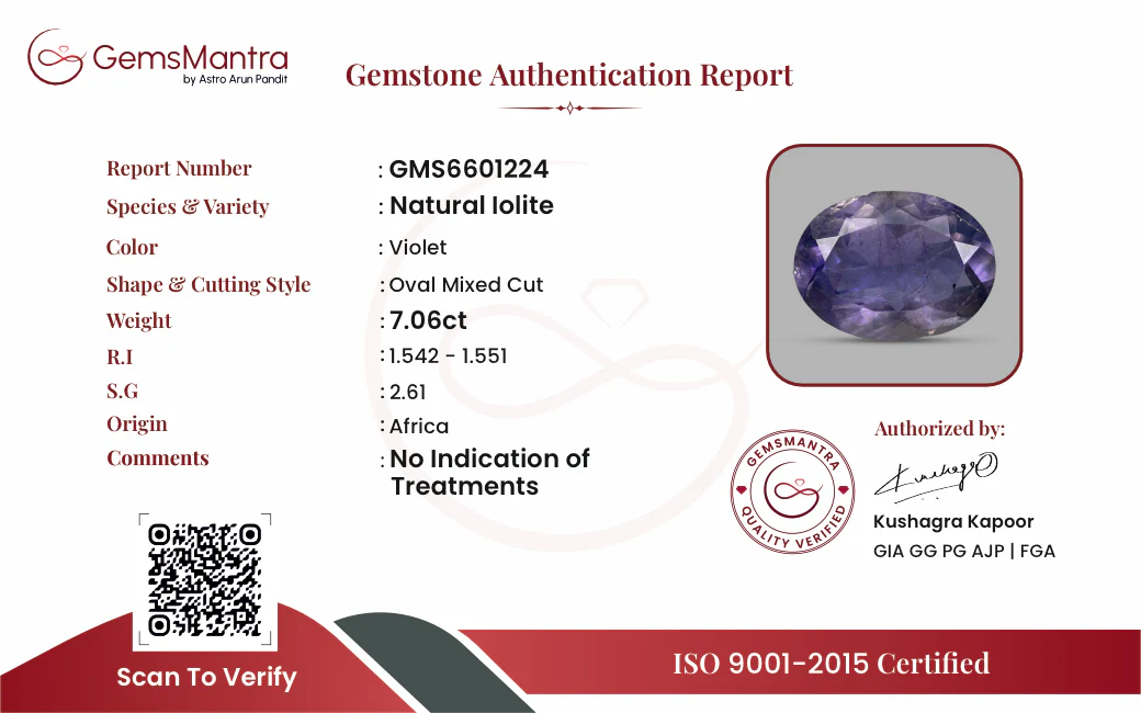 Iolite – 7.06 Carat / 7.8 Ratti [GM09897] - Image 3