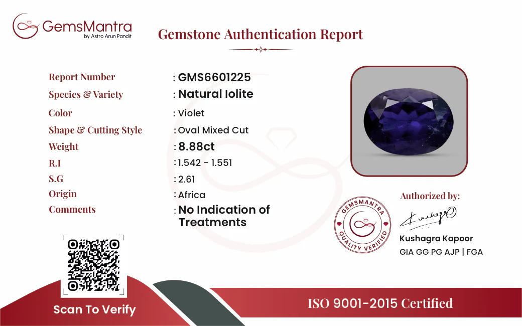 Iolite – 8.88 Carat / 9.8 Ratti [GM09898] - Image 3