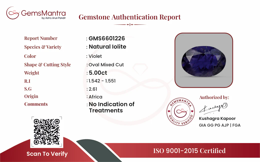 Iolite – 5 Carat / 5.5 Ratti [GM09899] - Image 3