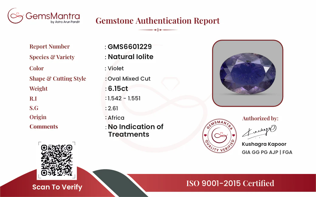 Iolite – 6.15 Carat / 6.8 Ratti [GM09902] - Image 3