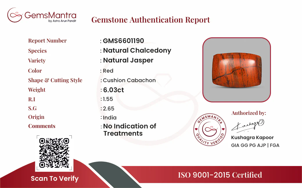 Jasper – 6.03 Carat / 6.6 Ratti [GM09863] - Image 3