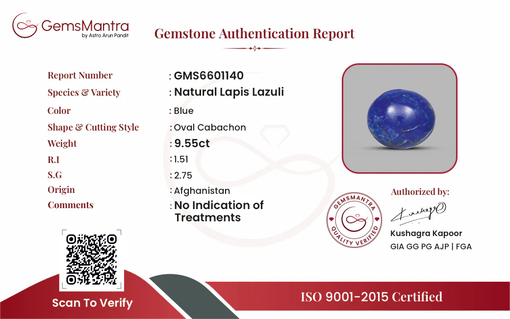 Lapis Lazuli – 9.55 Carat / 10.5 Ratti [GM09787] - Image 3