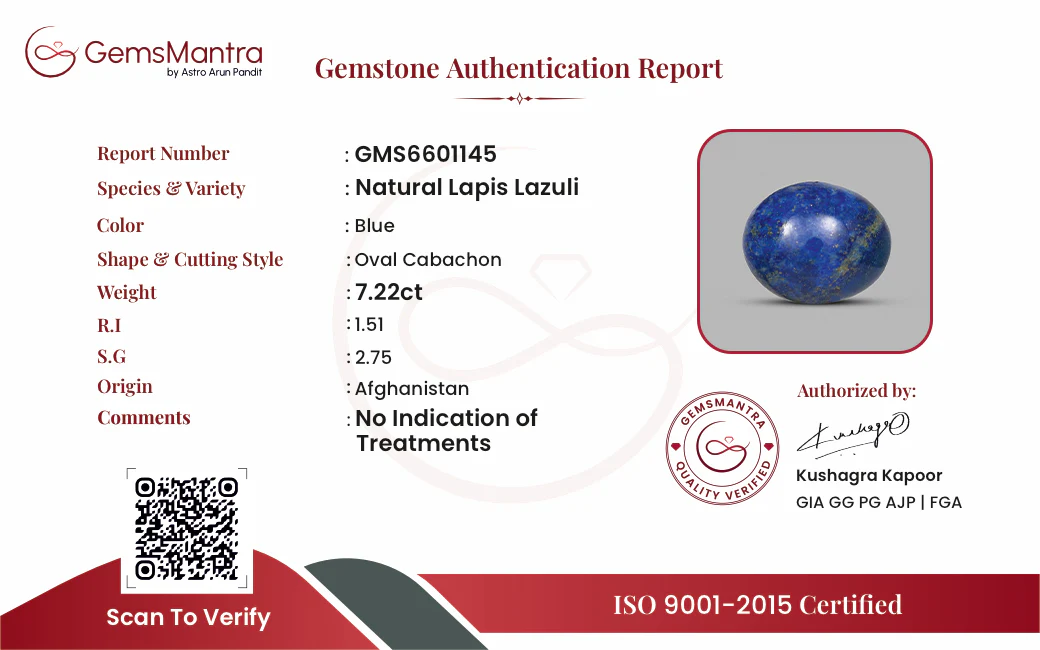 Lapis Lazuli – 7.22 Carat / 7.9 Ratti [GM09792] - Image 3