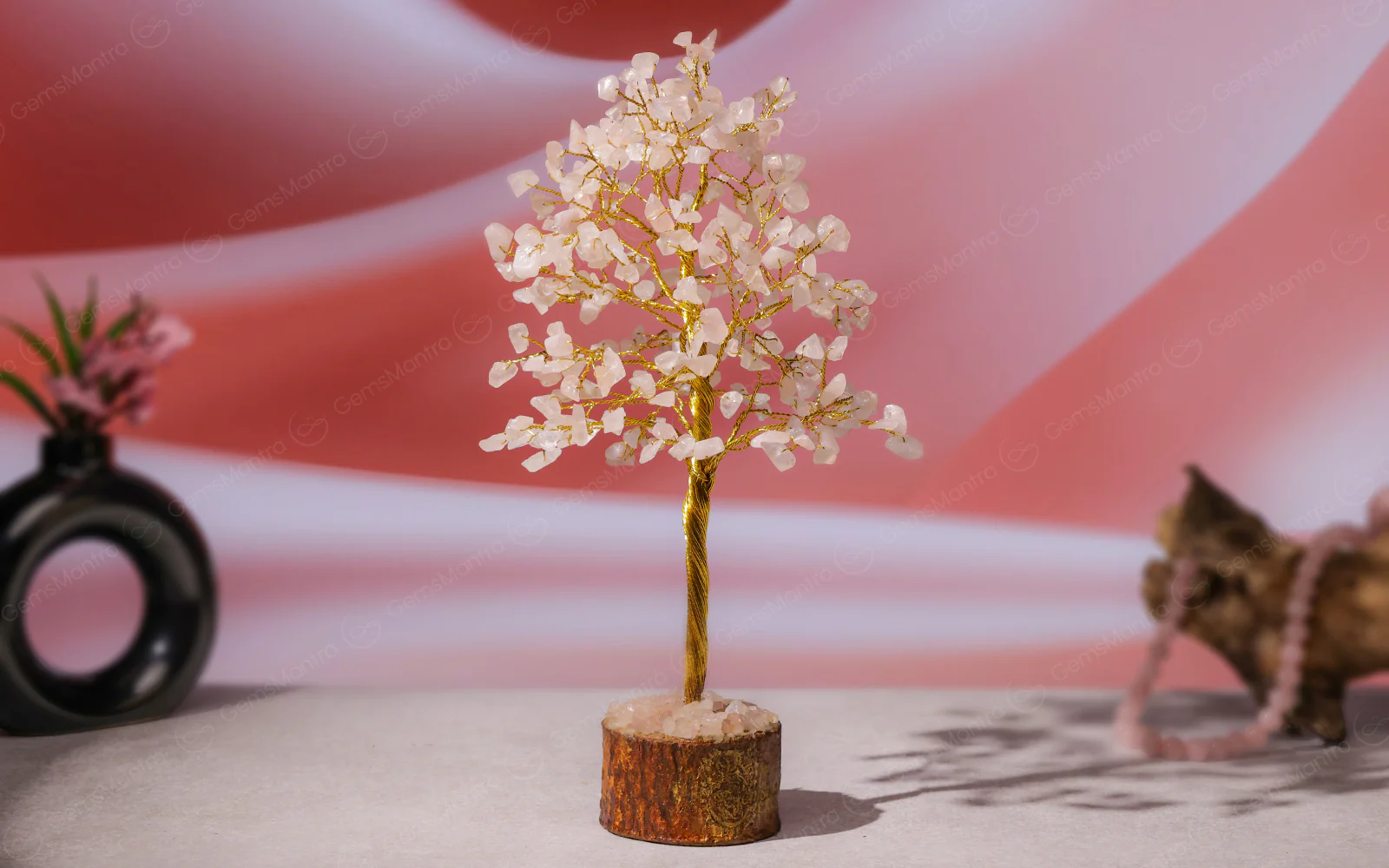 Rose Quartz Crystal Tree – Large, for Vastu