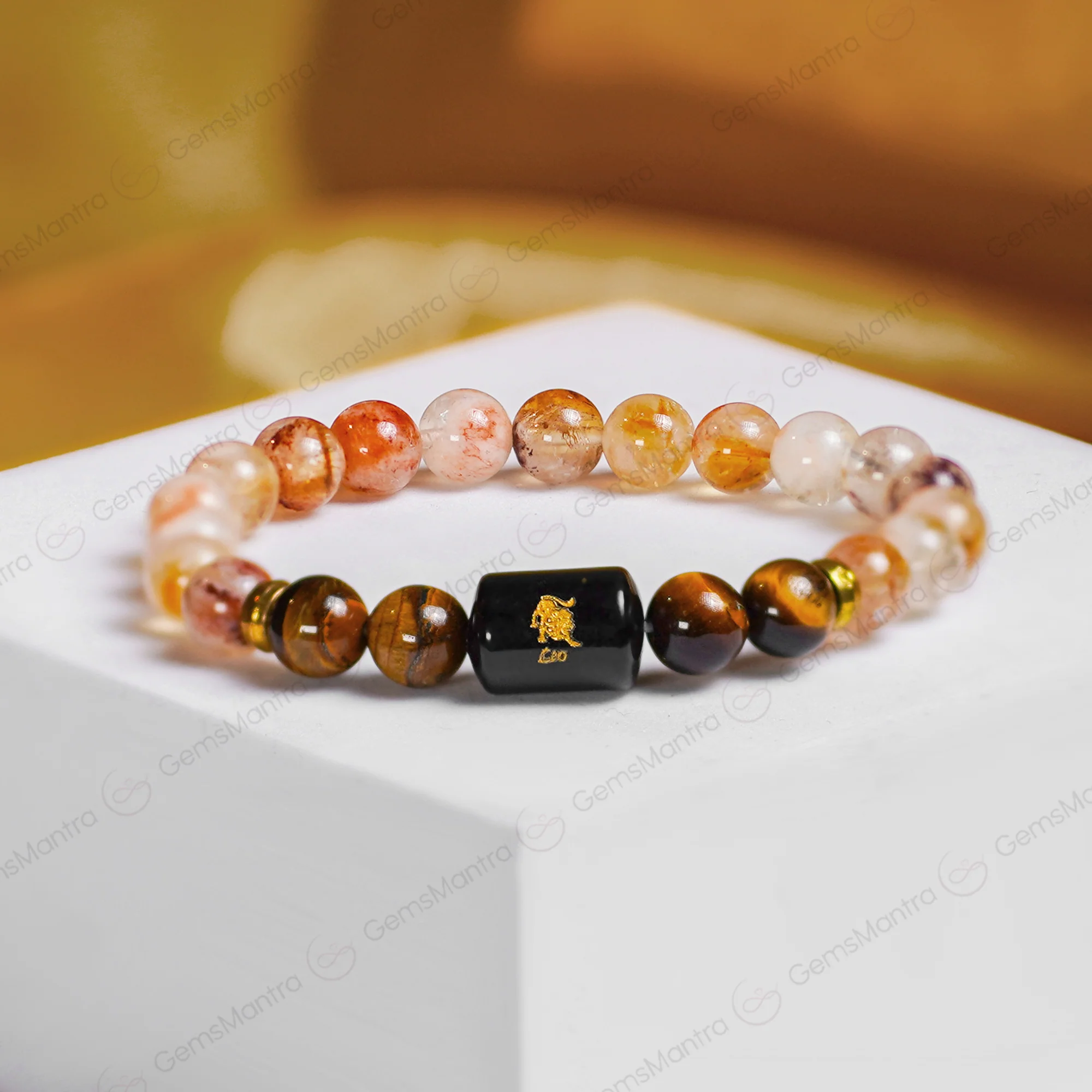 Leo (सिंह राशि) Bracelet – Citrine & Tiger Eye - Image 4